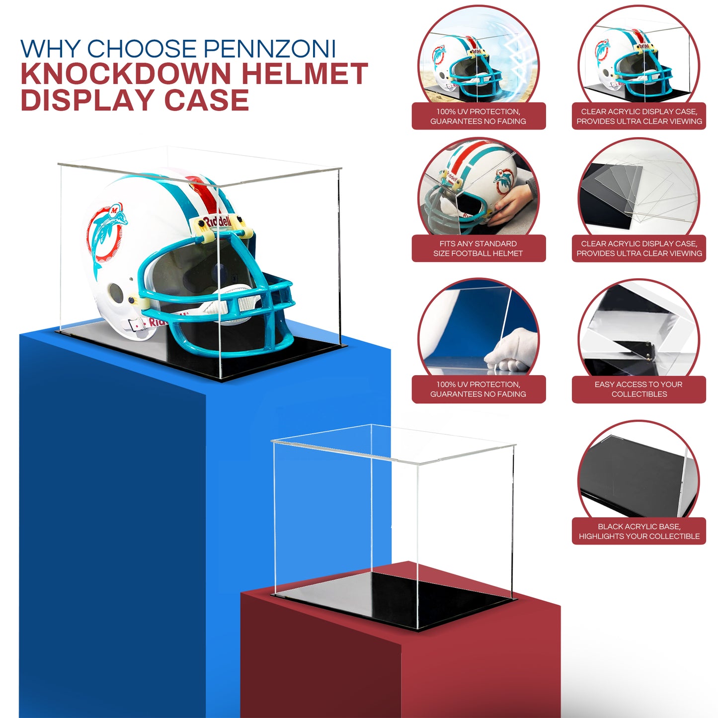 Football Helmet Display - Knock Down Style