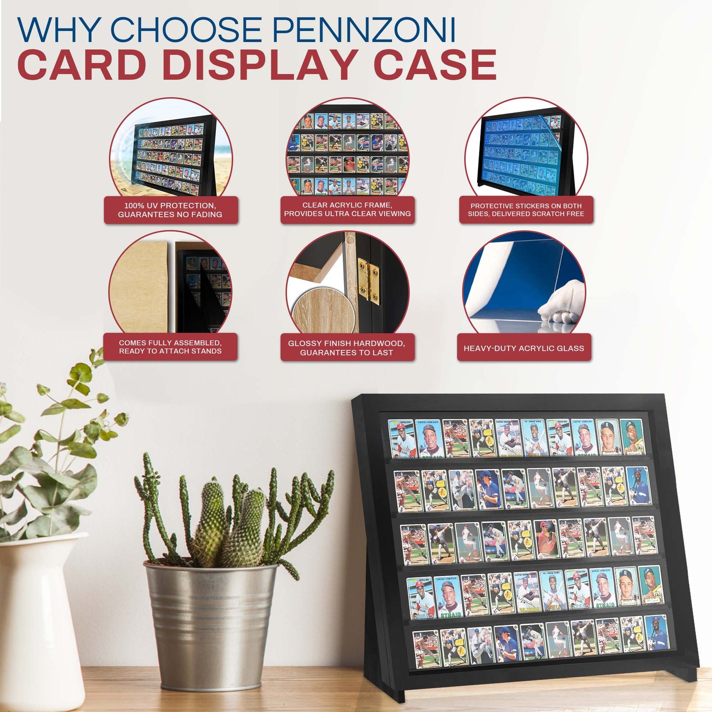 Card Display Case Tabletop /w Standing Legs