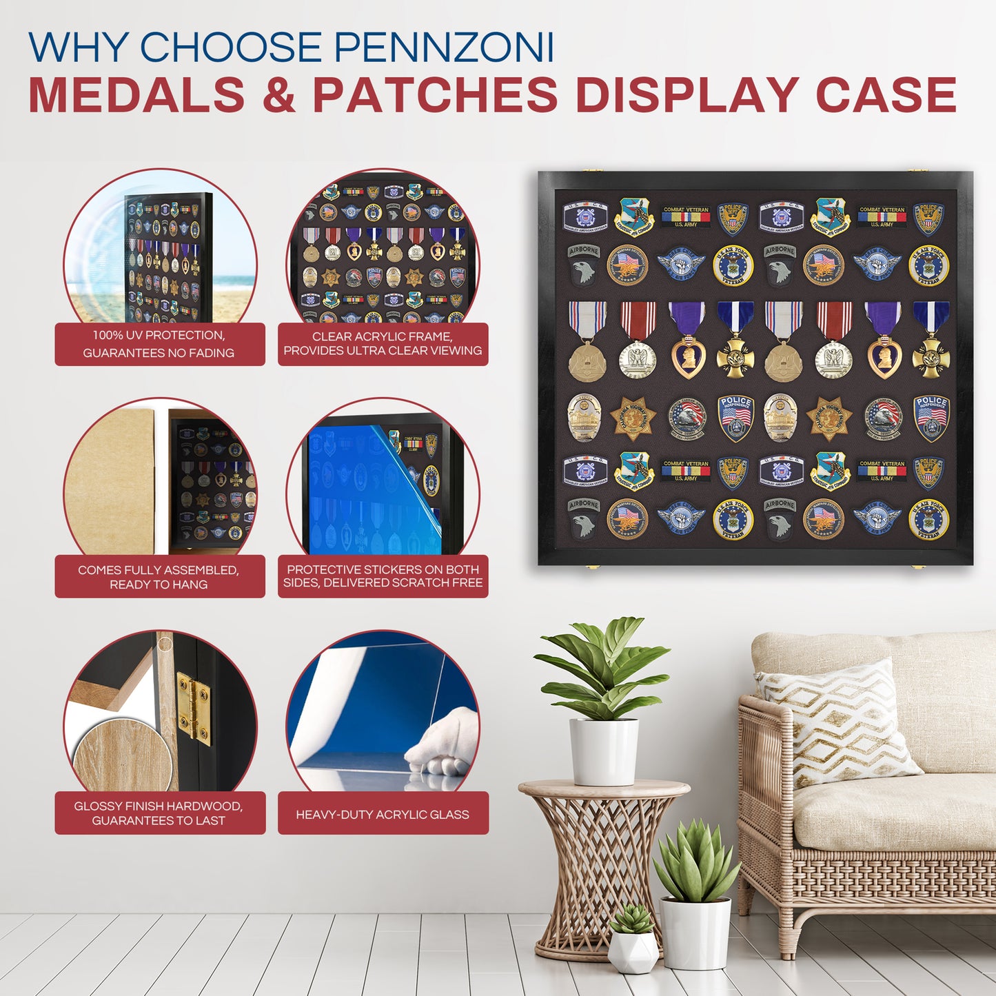 Medal Display Case - Award Display - Patches Display - Large