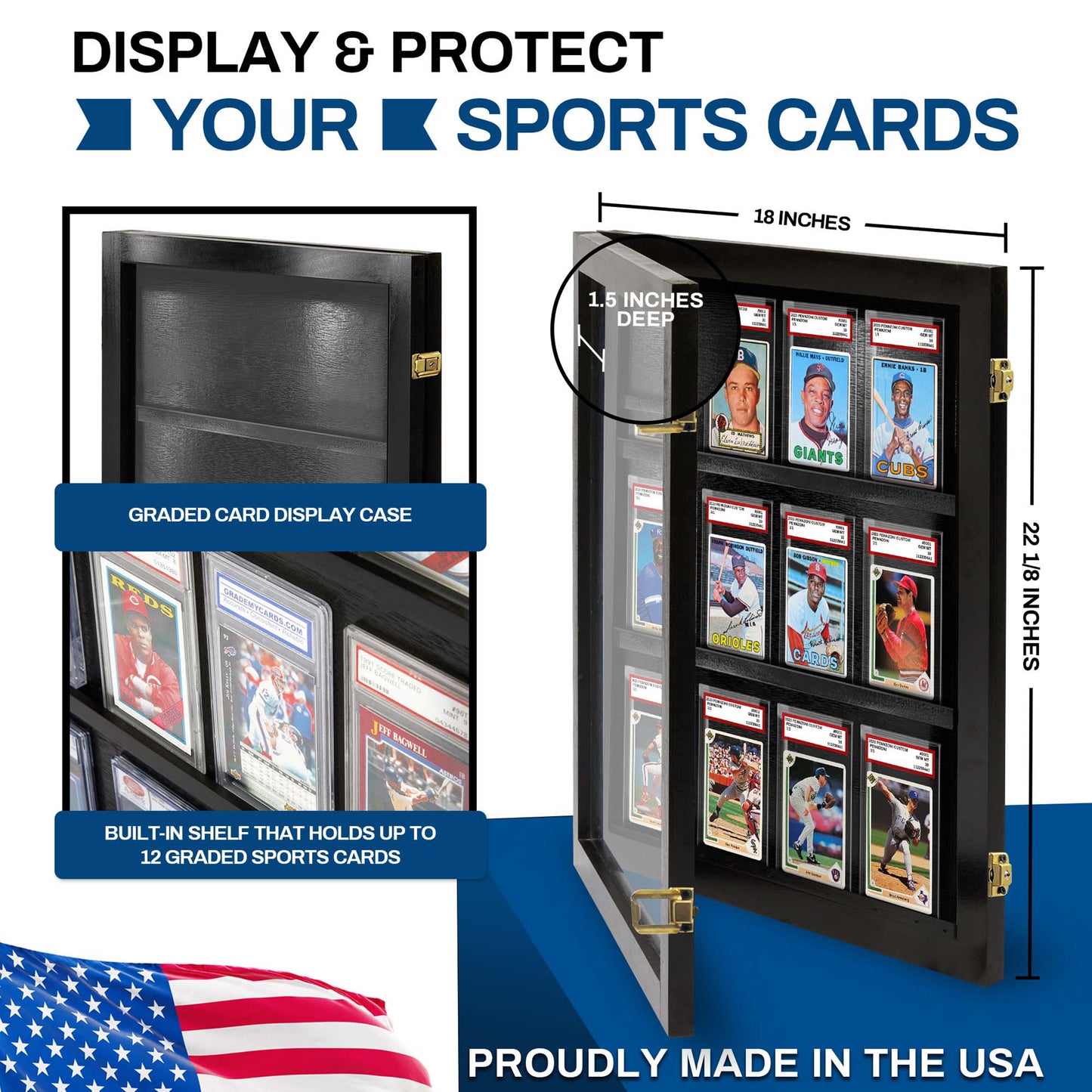 12 Graded PSA- Cards Display