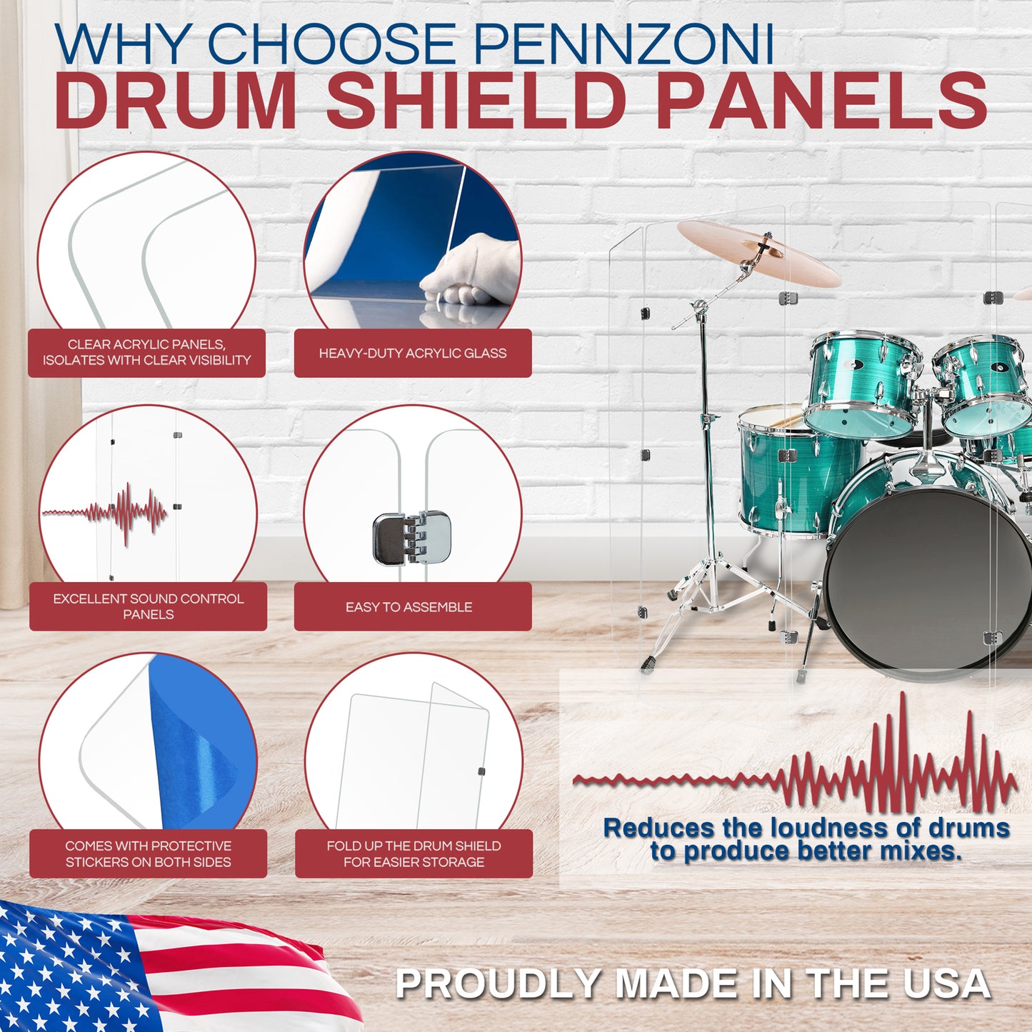 Drum Shield 2ft. x 5.5 ft. Panels