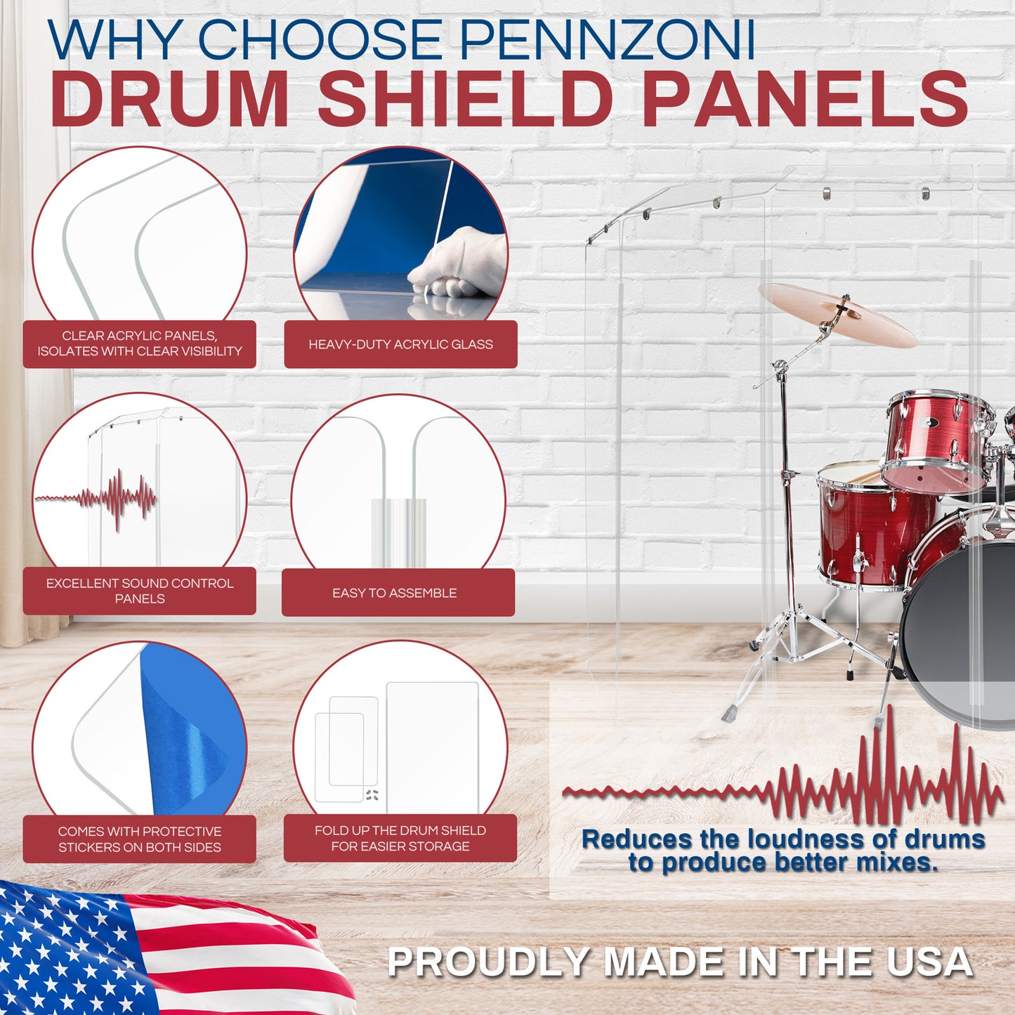 Drum Shield 2ft. x 6 ft. Panels