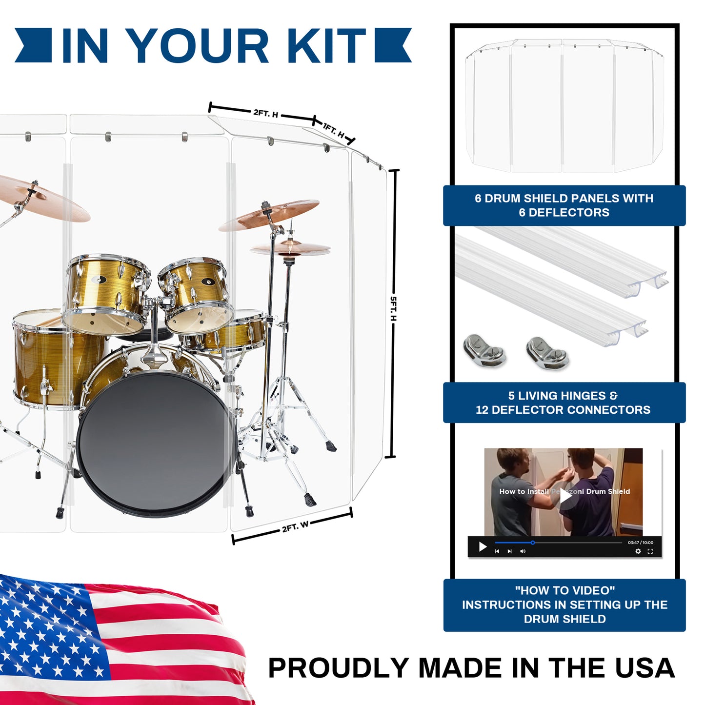 Drum Shield 2ft. x 5 ft. Panels