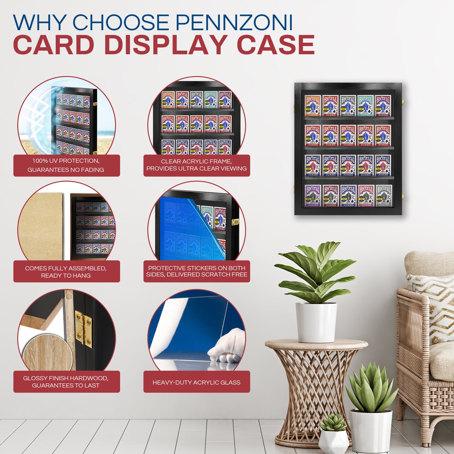 Playing Card Deck Display Case - Holds 20 Decks