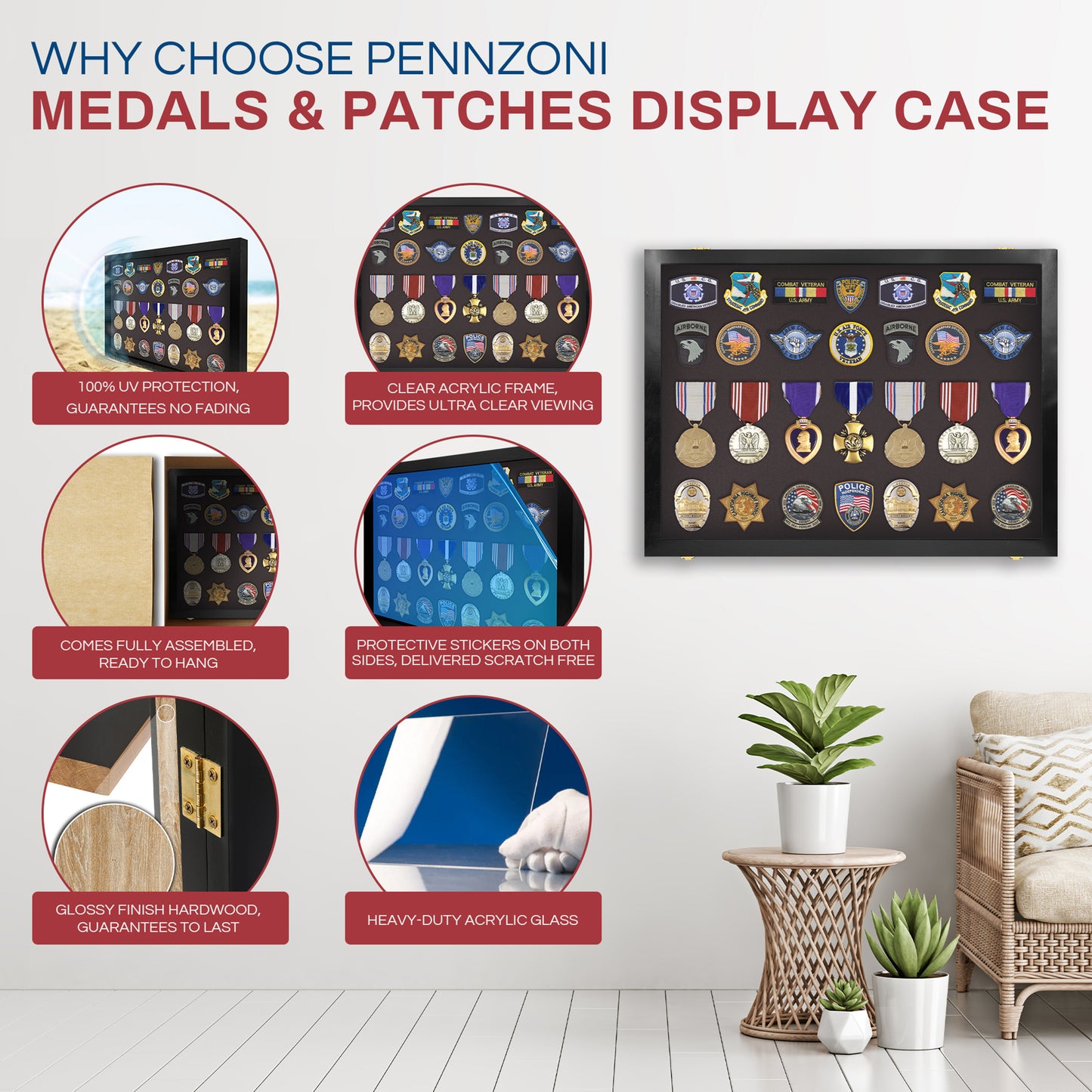 Medal Display Case - Award Display - Patches Display - Medium