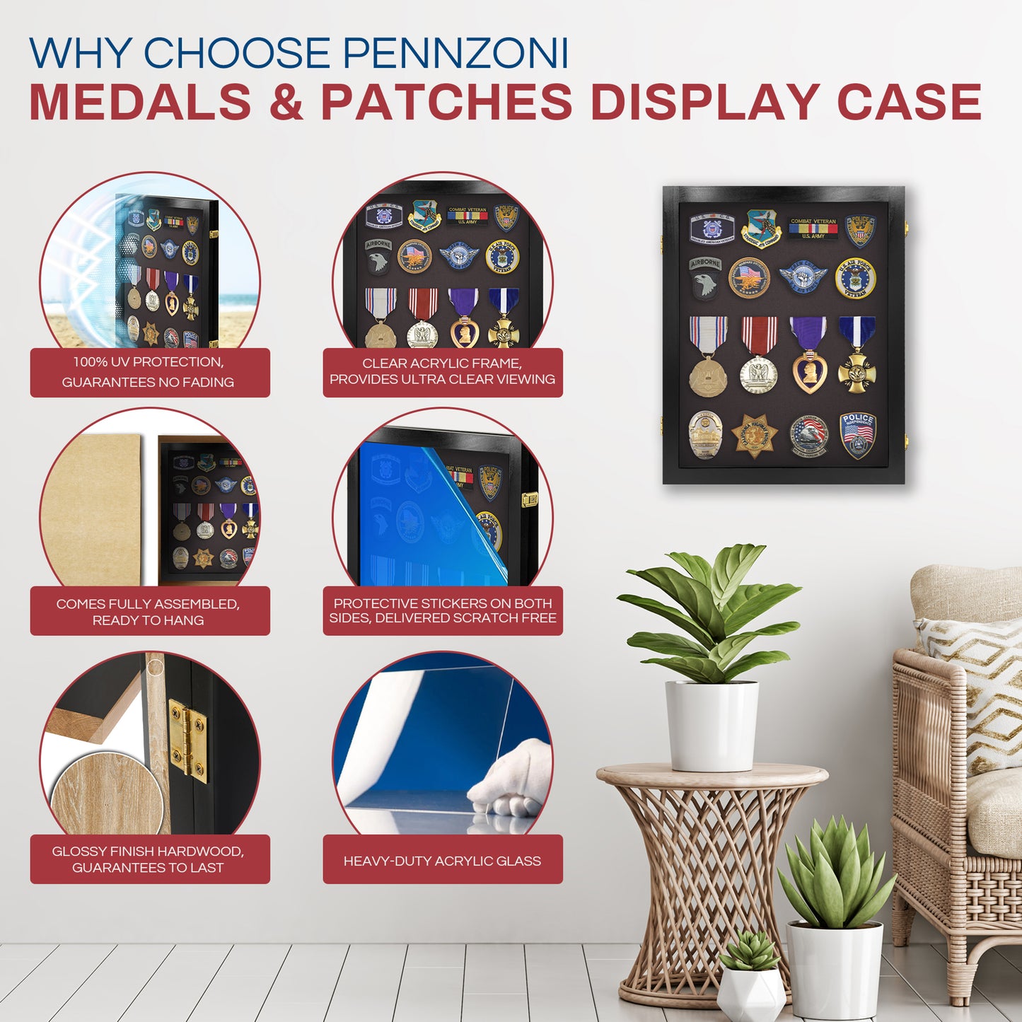 Medal Display Case - Award Display - Patches Display - Small