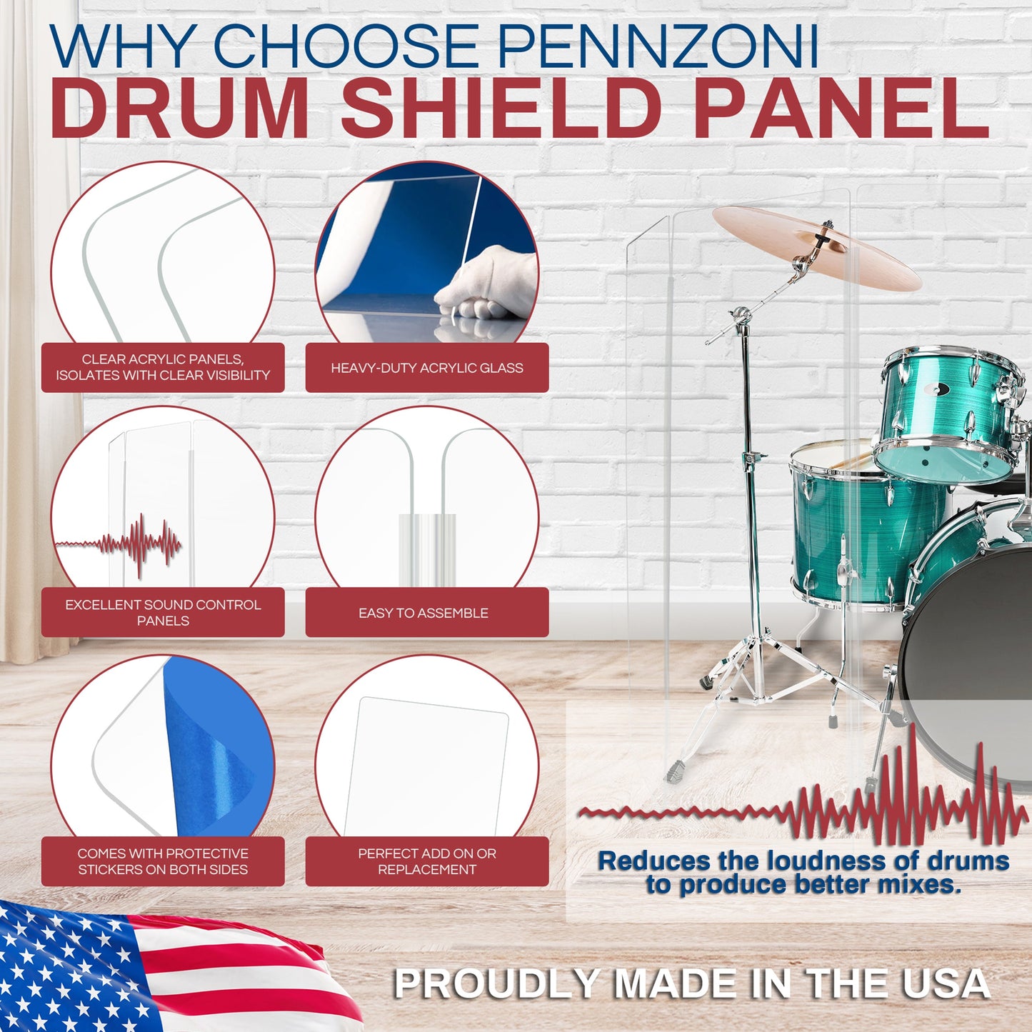 Single Panel Drum Shield W/ Deflector