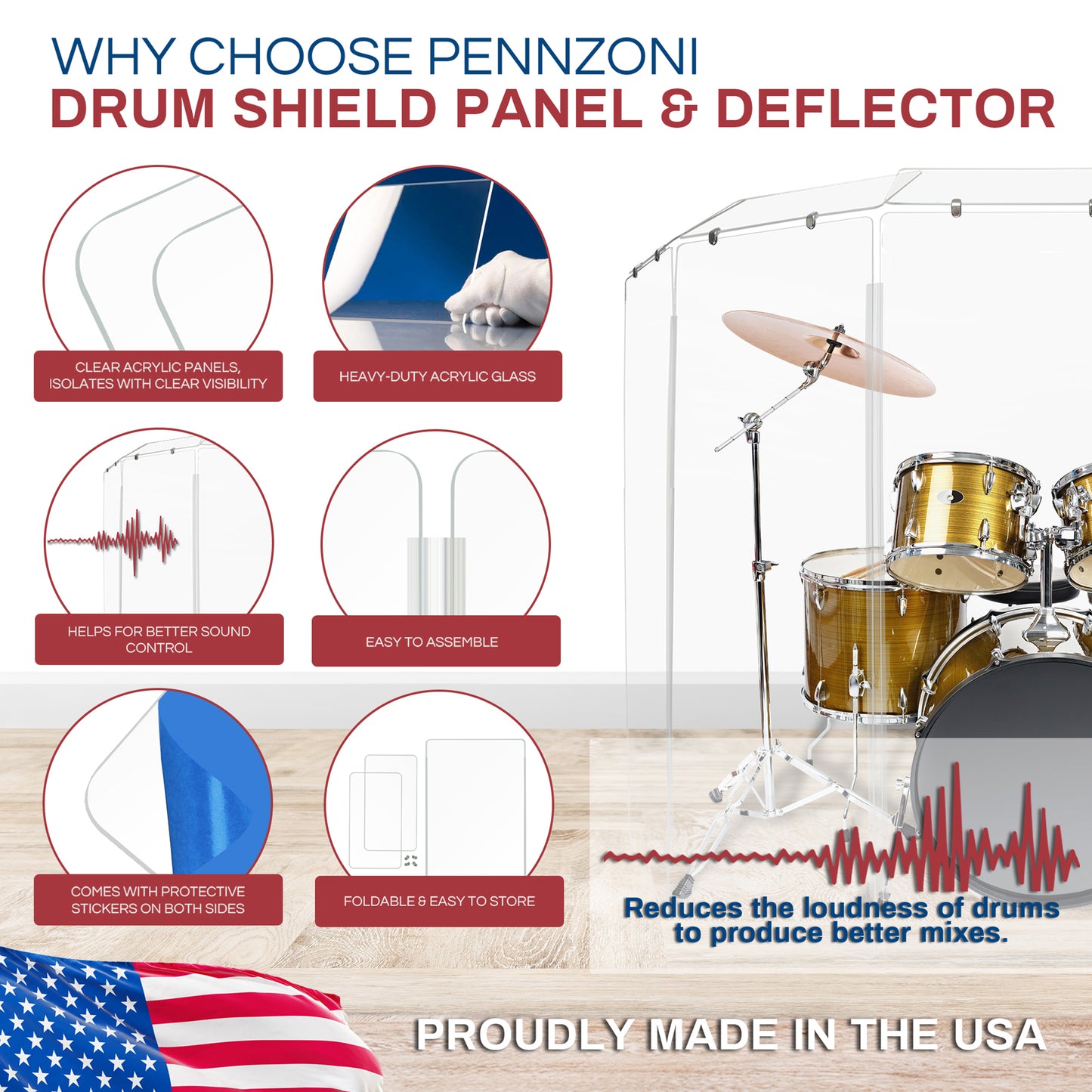 Single Panel Drum Shield W/ Deflector