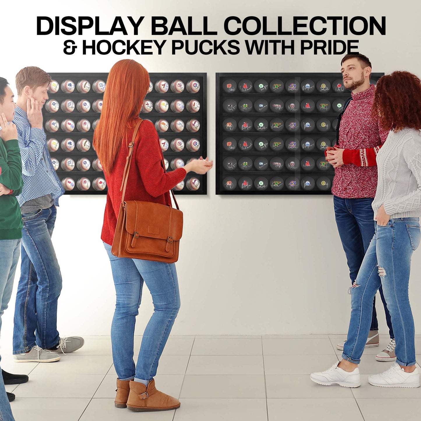 Baseball and Hockey Puck Display (Holds 60 Balls)