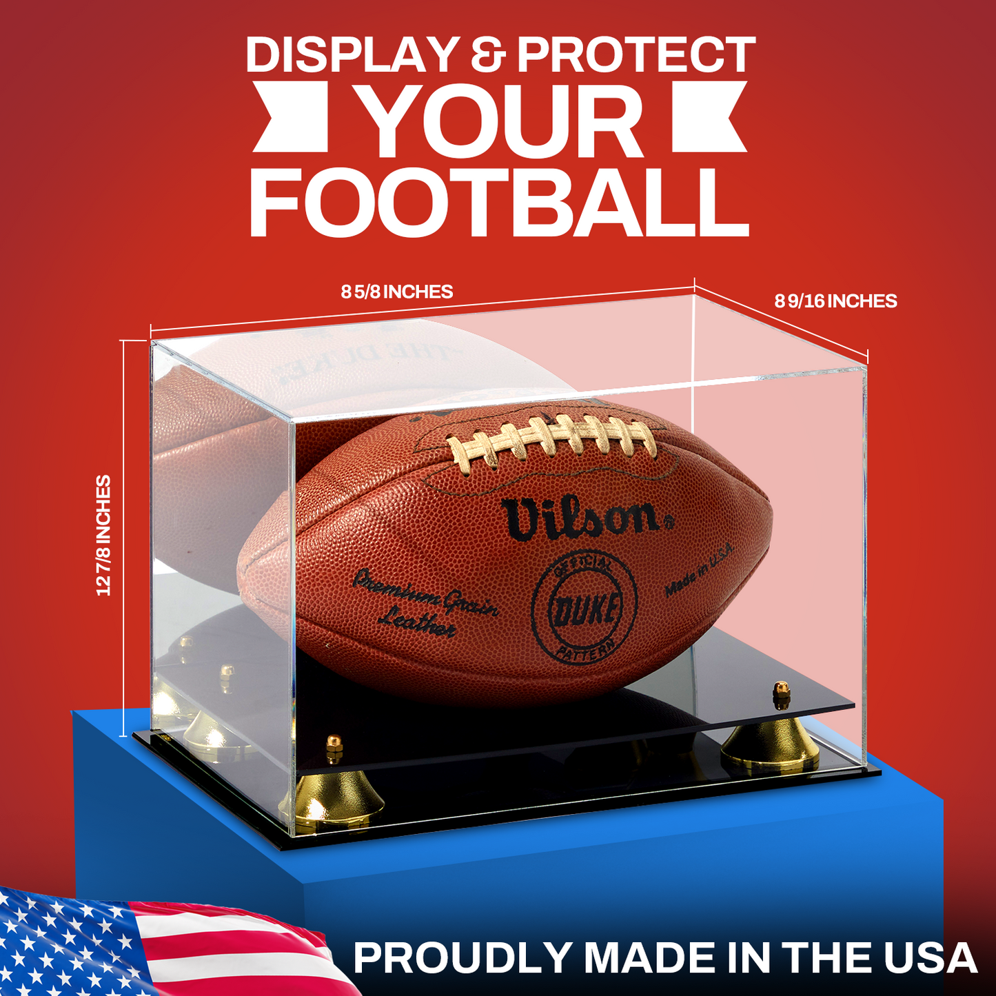 Clear Acrylic Football Display Case