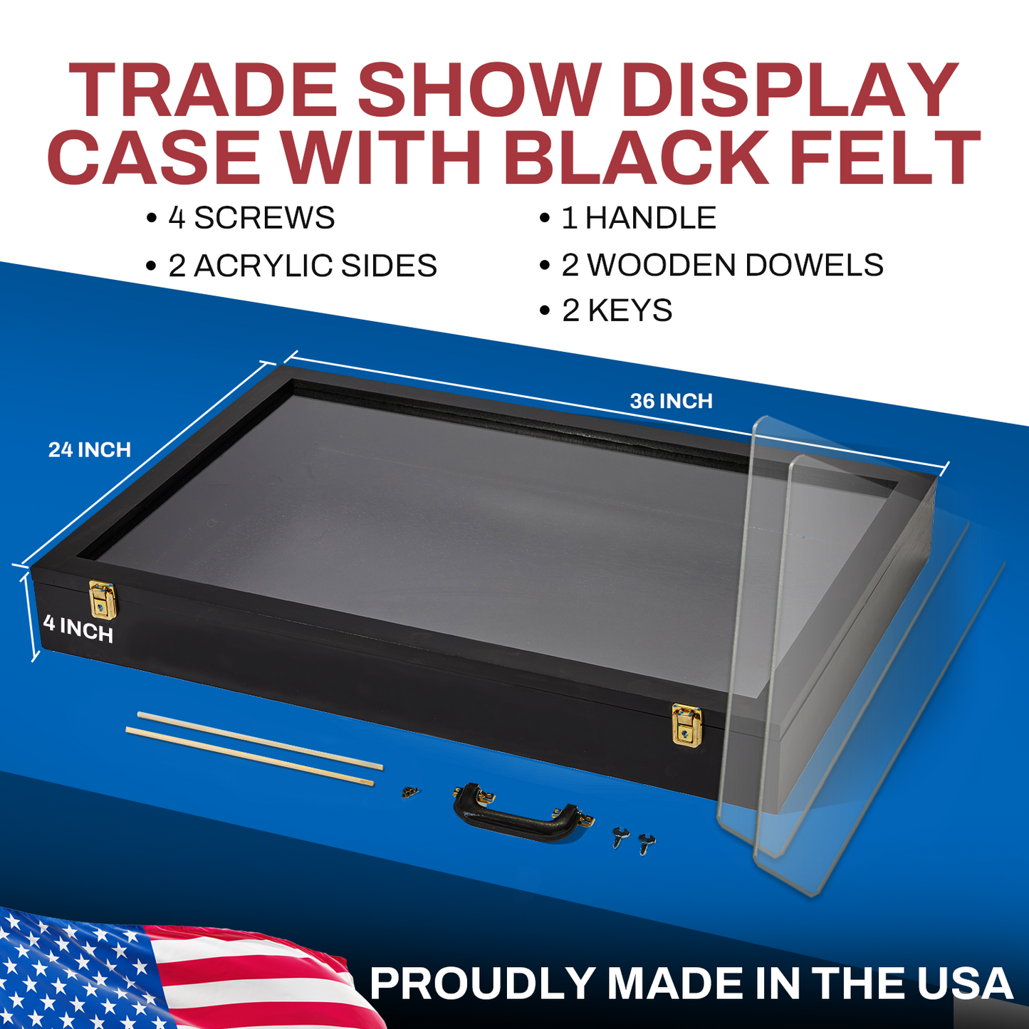 Trade Show Display Case Portable - w/ Acrylic Side Guards