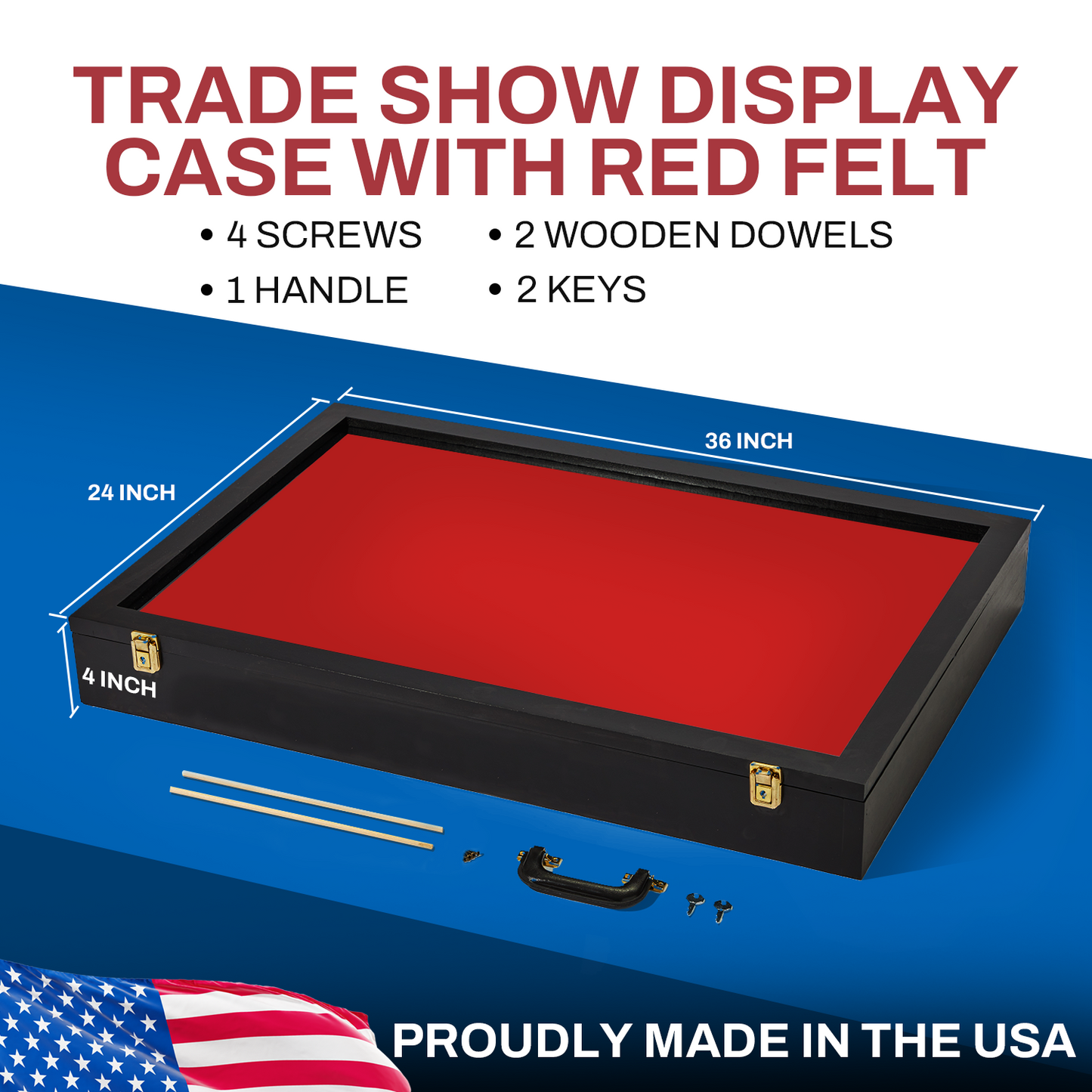 Trade Show Display Case Portable - w/ Acrylic Side Guards