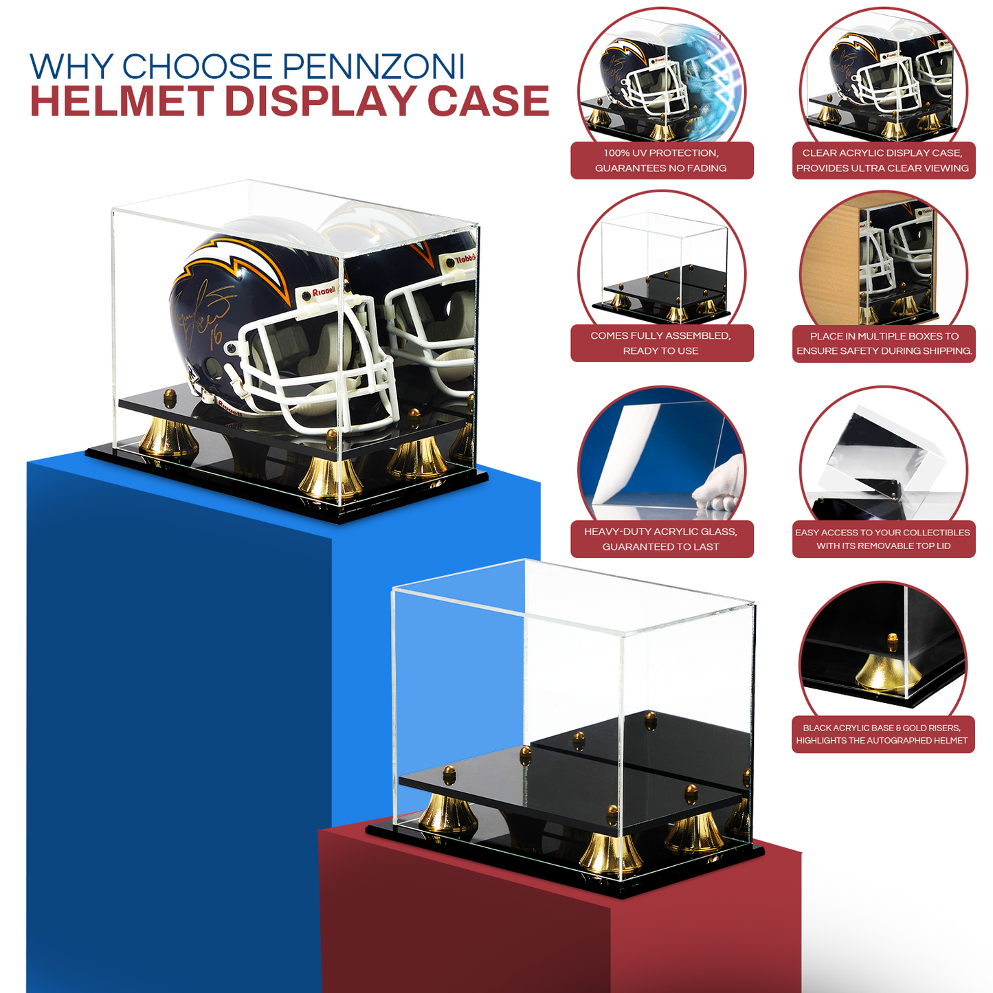 Clear Acrylic Mini Football Helmet Display