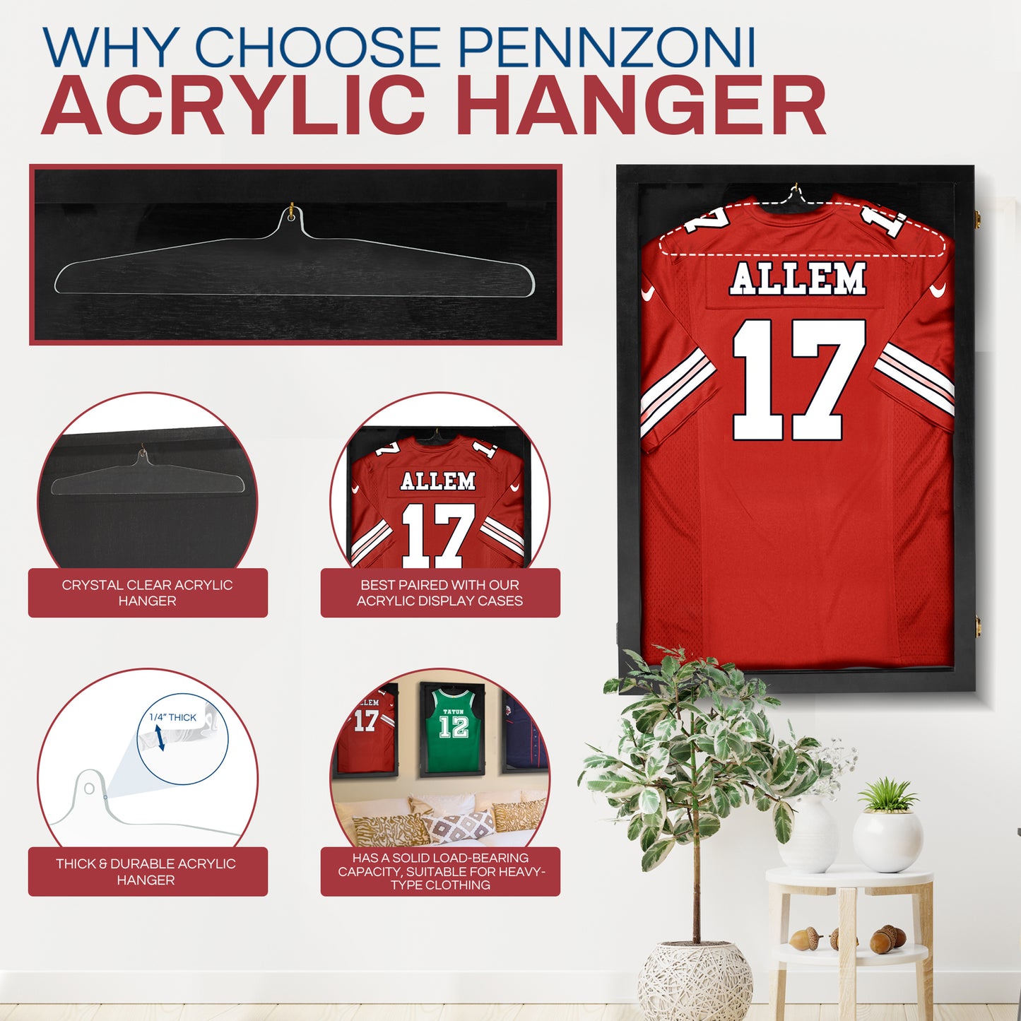 Clear Acrylic Hanger - Jersey Display Hanger