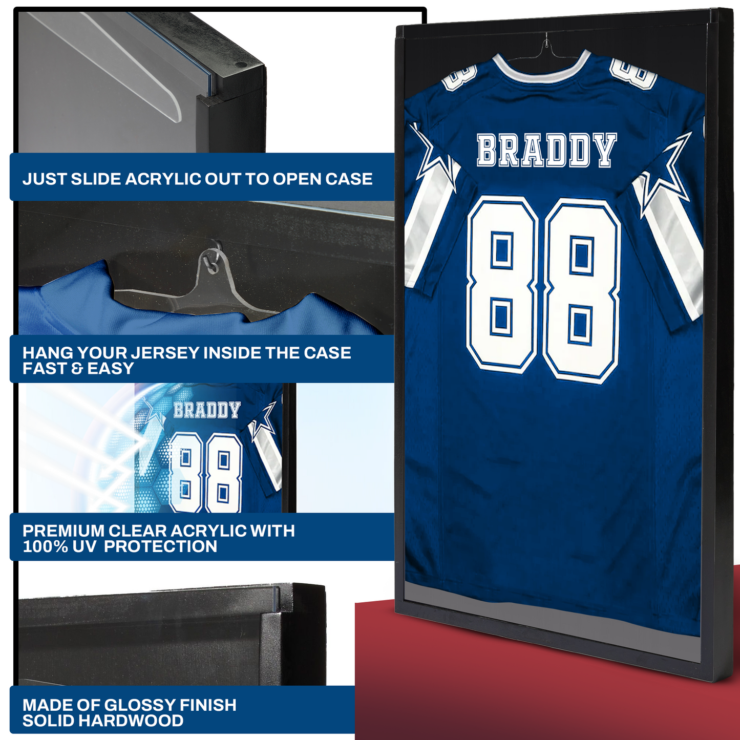 Jersey Frame Display Case - Shadow Box for Jersey Display