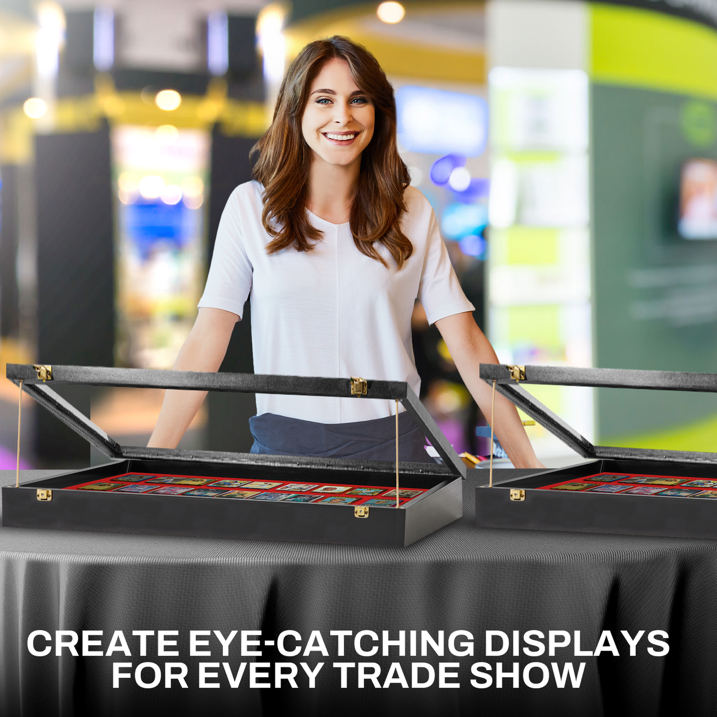 Trade Show Display Case Portable - w/ Acrylic Side Guards