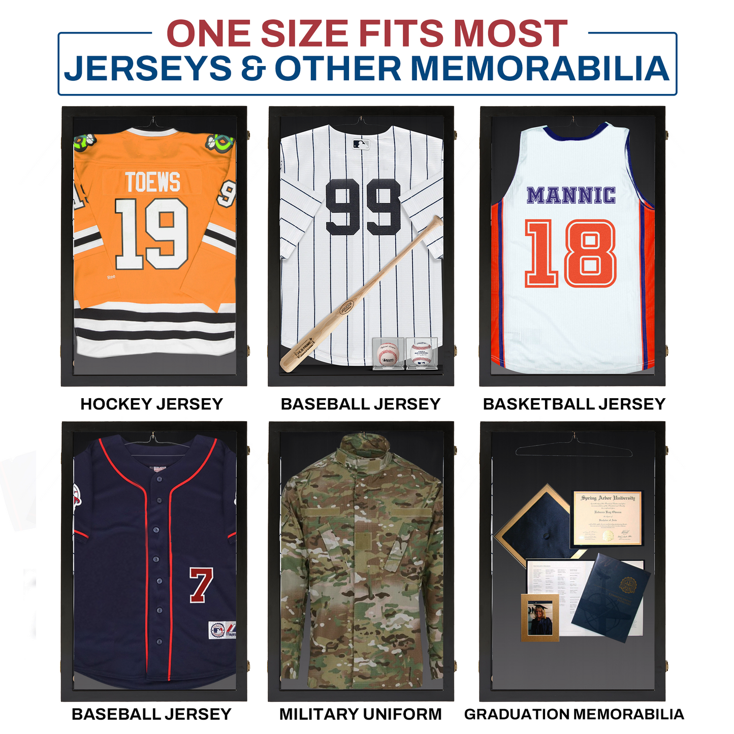 Jersey Display Case - Large Extra Deep