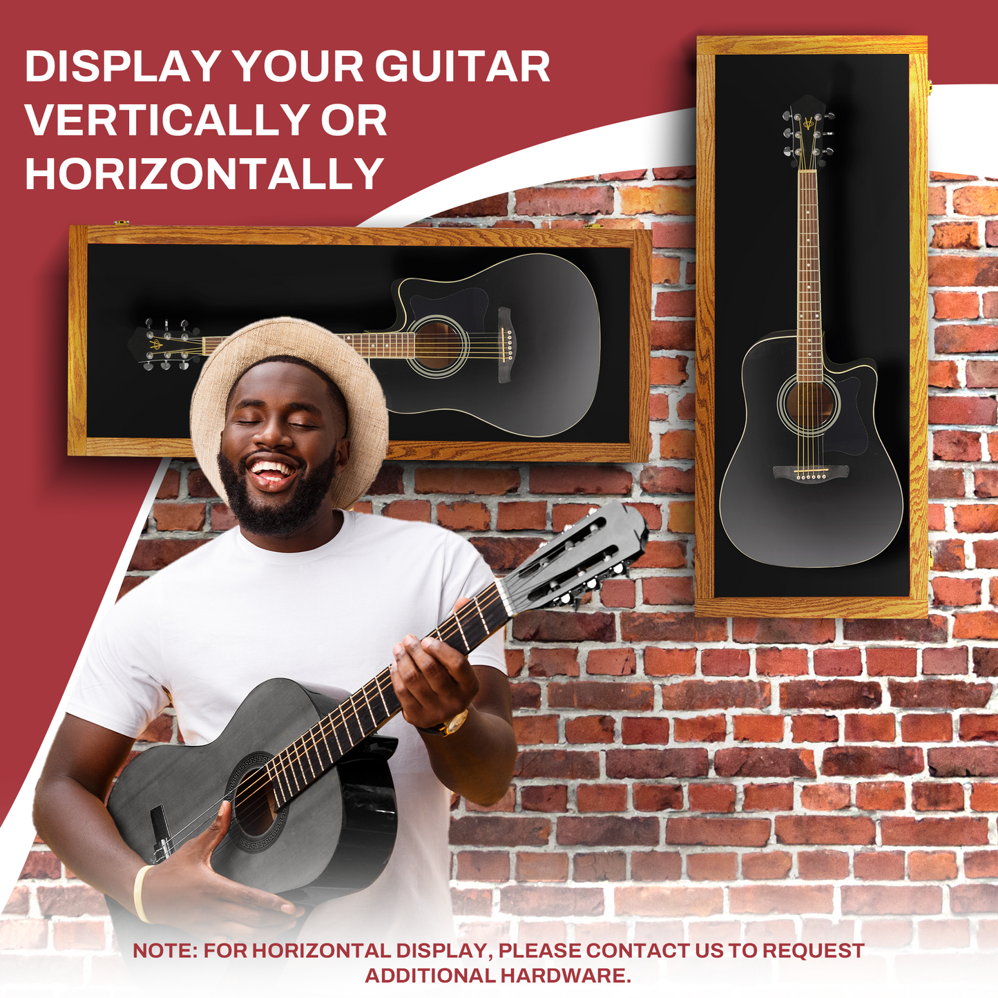 Acoustic Guitar Display Case - Premium Oak