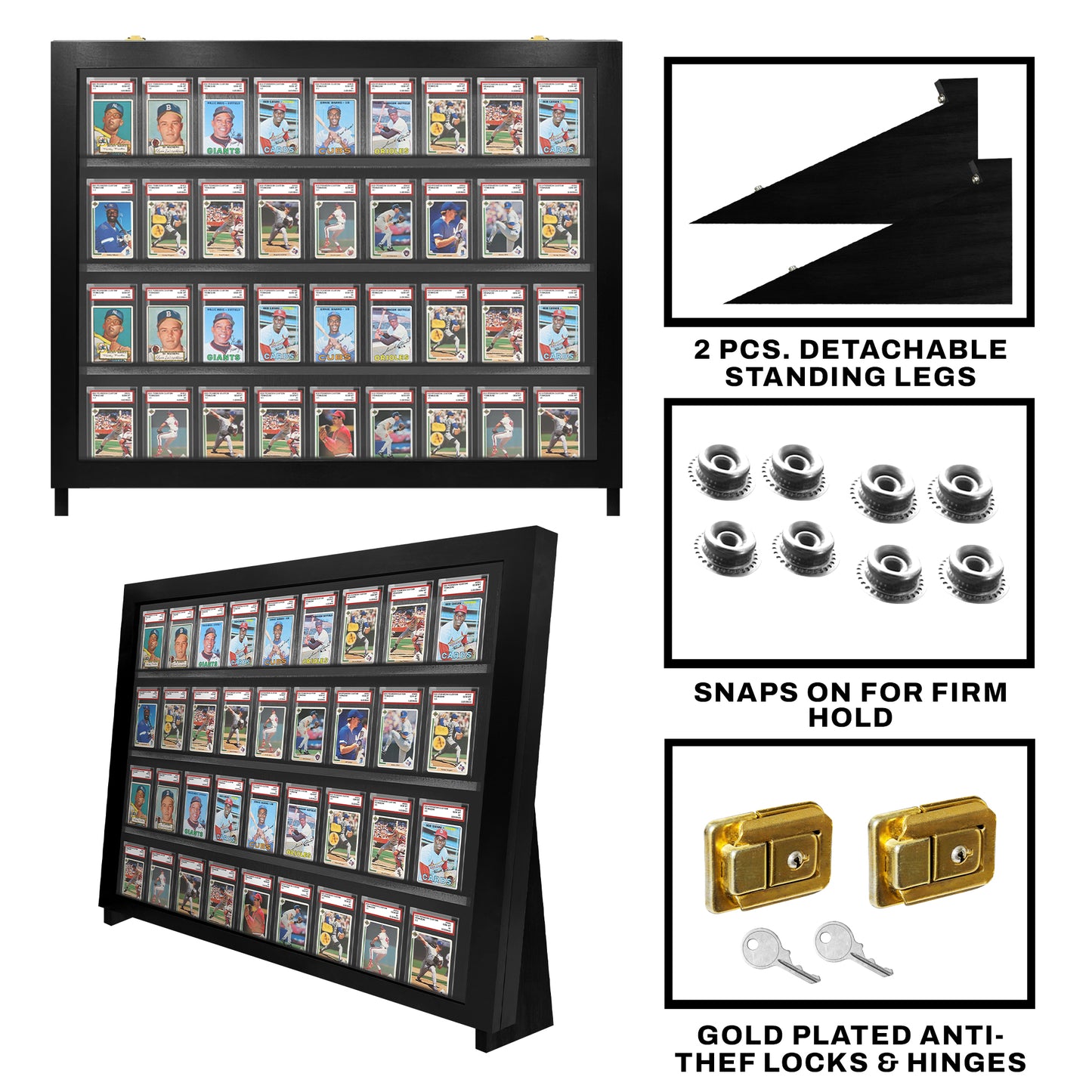 Graded Card Display Case Tabletop /w Standing Legs