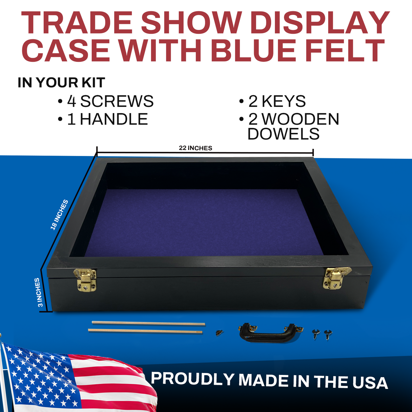 Trade Show Display Case - Small - 18 x 22 x 3"