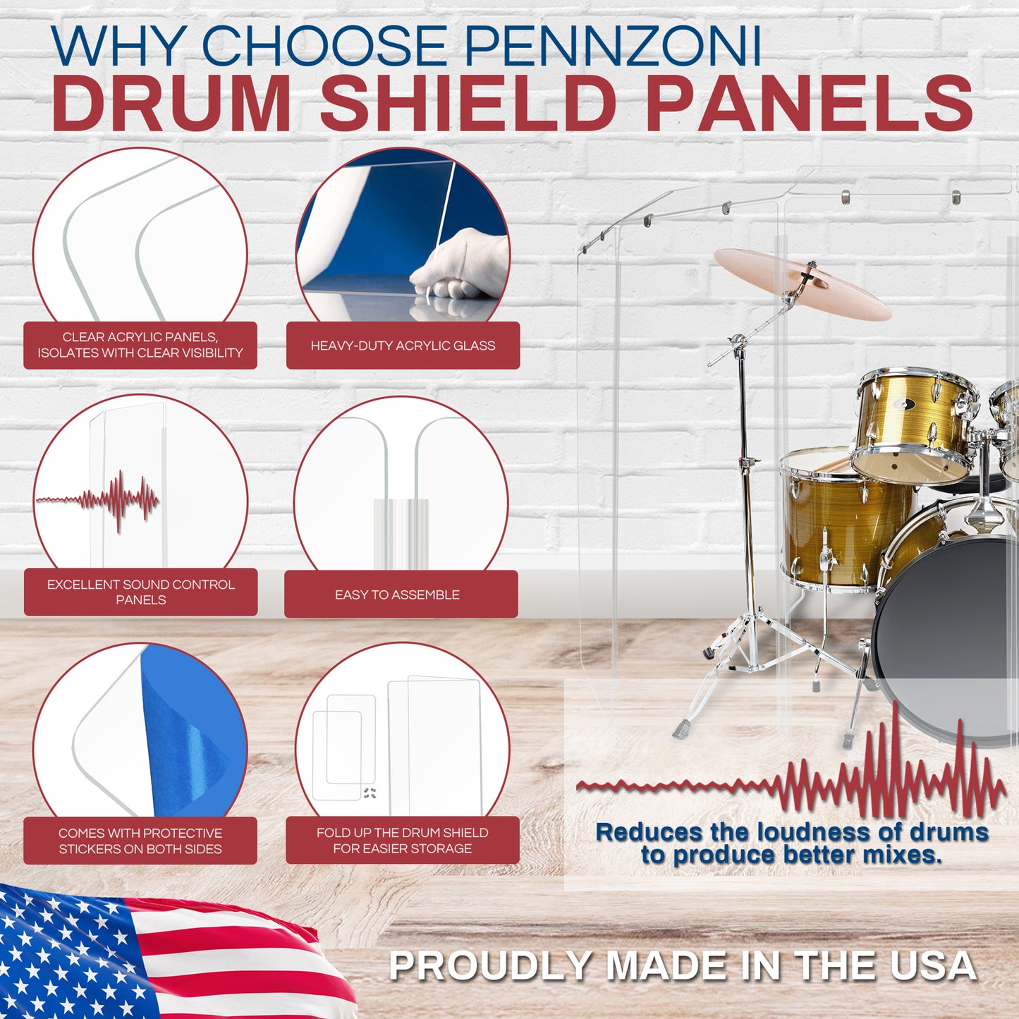 Drum Shield 2ft. x 5 ft. Panels