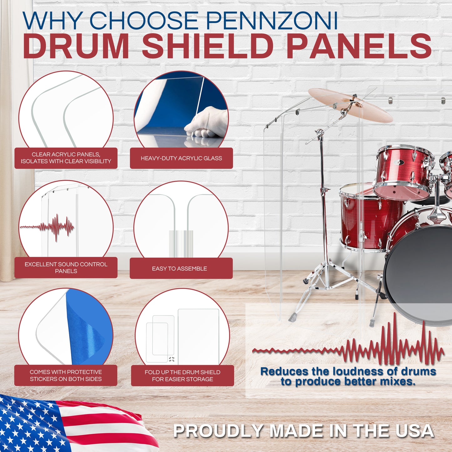 Drum Shield 2 ft. x 4 ft. Panel