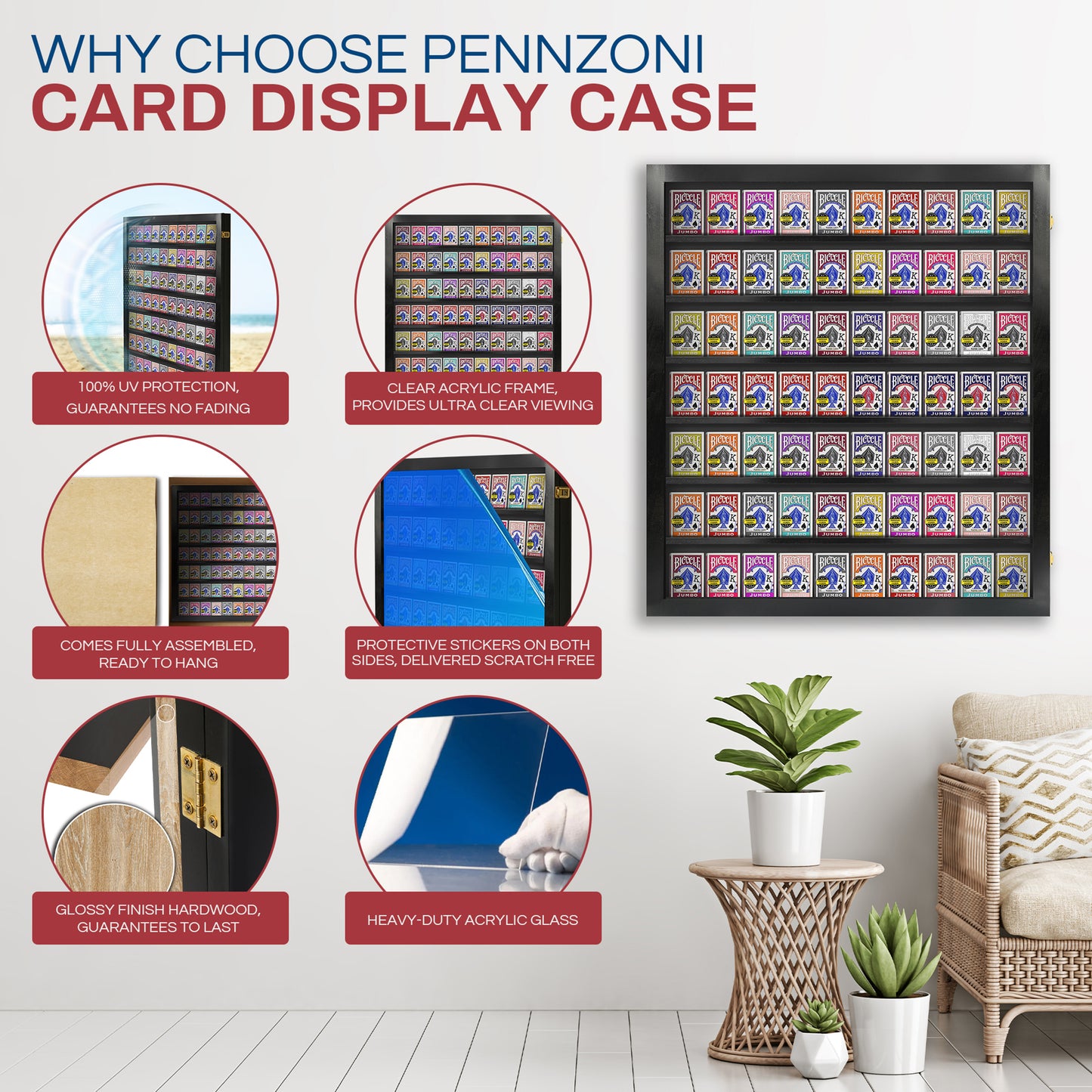Playing Card Deck Display Case - Holds 70 Decks