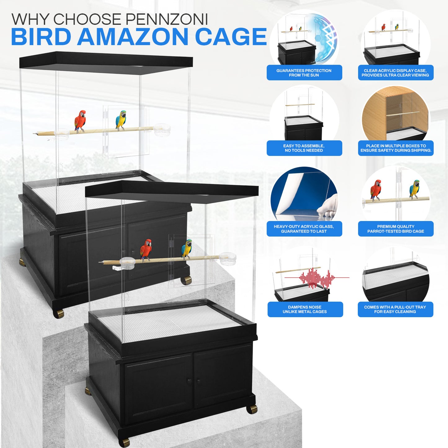 Large Acrylic Bird Cage - Amazon Acrylic Cage