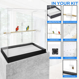 Macaw Acrylic Bird Cage | Spacious & Safe – pennzonidisplay - Blue-Throated Macaw Acrylic Cage Uk