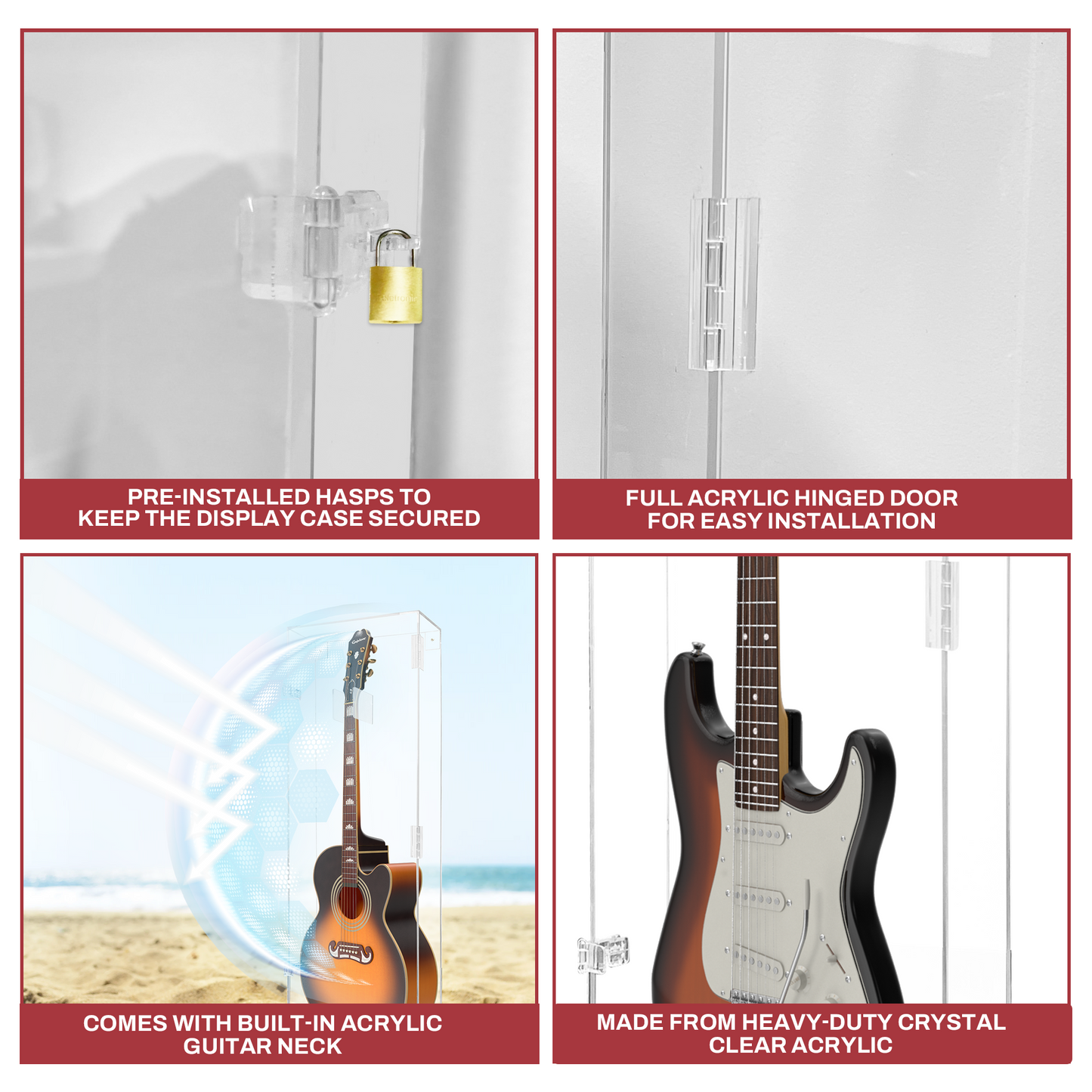 Clear Acrylic Acoustic Guitar Display Case