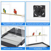 View of Macaw Acrylic Bird Cage | Spacious & Safe – pennzonidisplay
