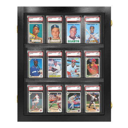 Pennzoni Baseball Card Display Case, 12 PSA Graded Cards Acrylic Frame, Black Pennzoni Baseball Card Display Case, 12 PSA Graded Cards Acrylic Frame, Black