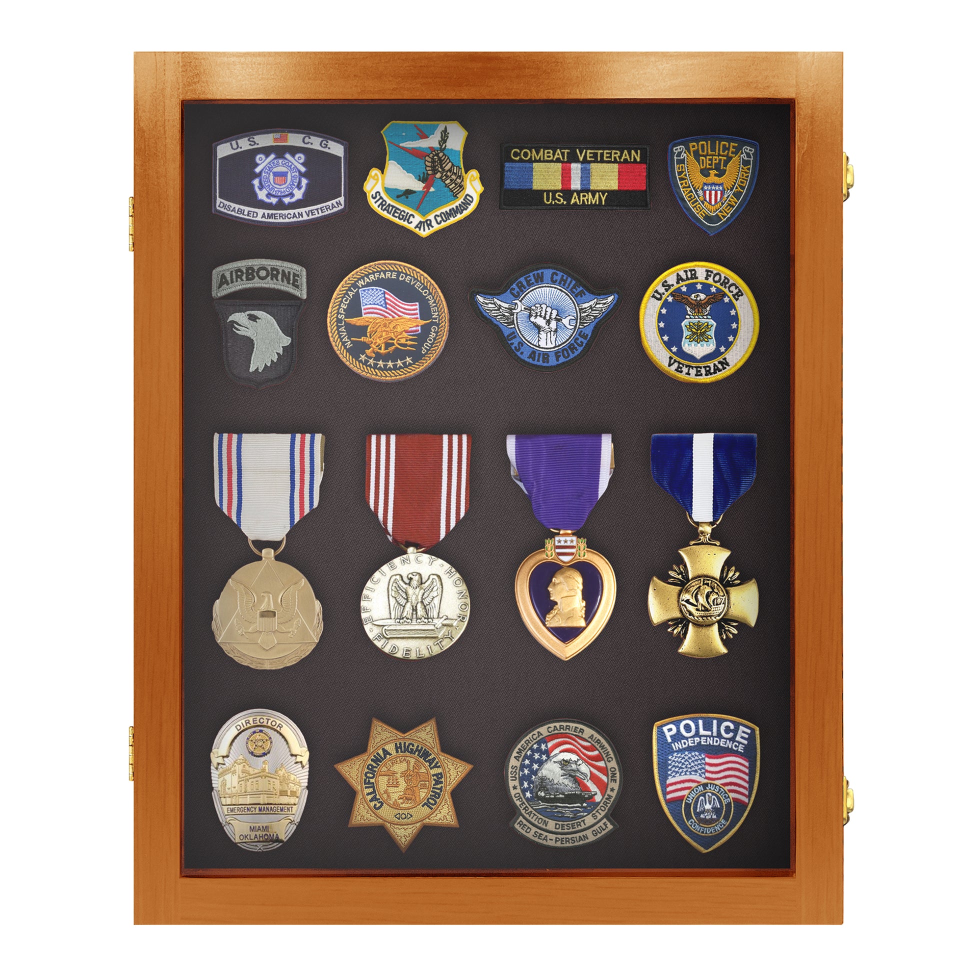 Display Case - Medals, Pins or Patches - Large, Shadow Box Display