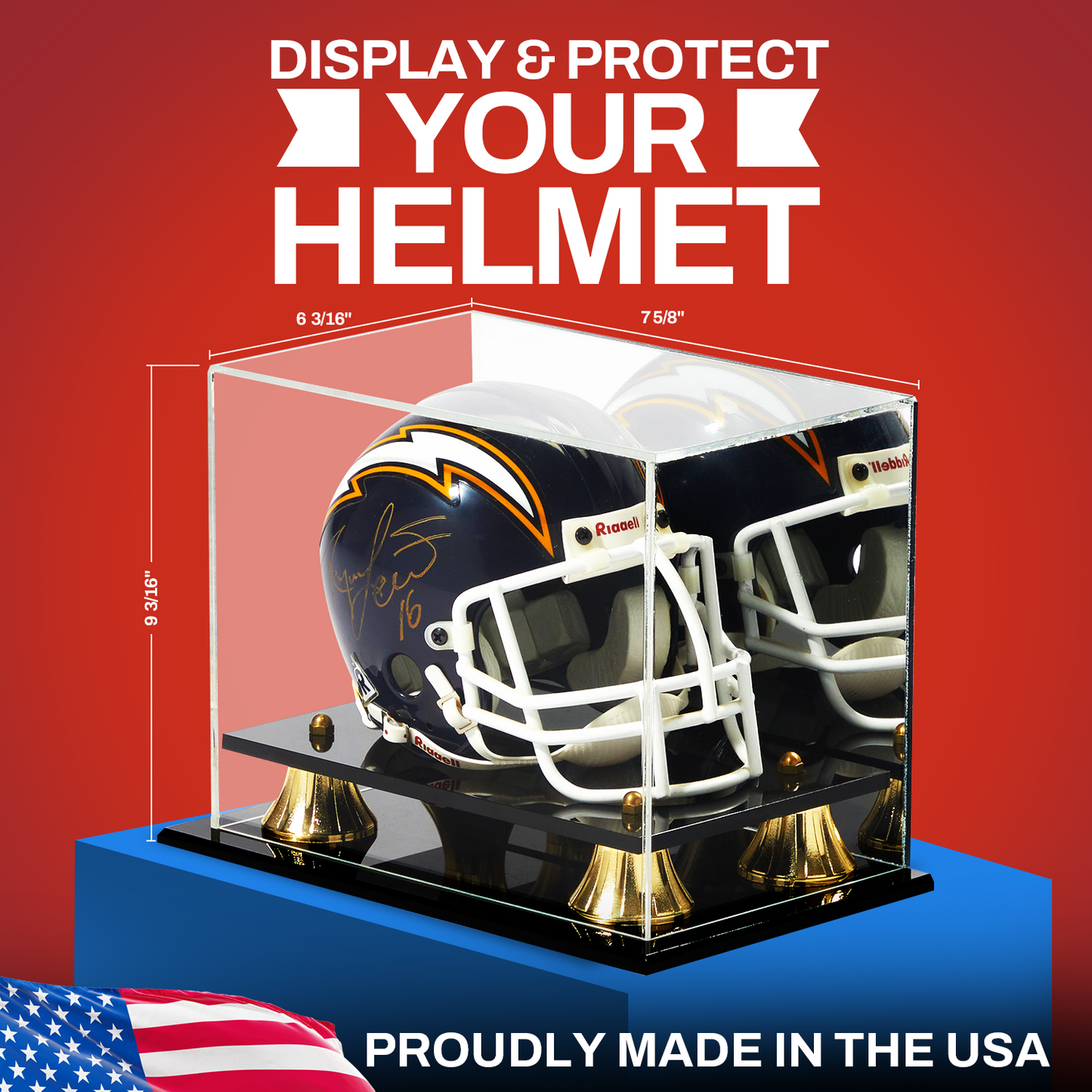 Clear Acrylic Mini Football Helmet Display