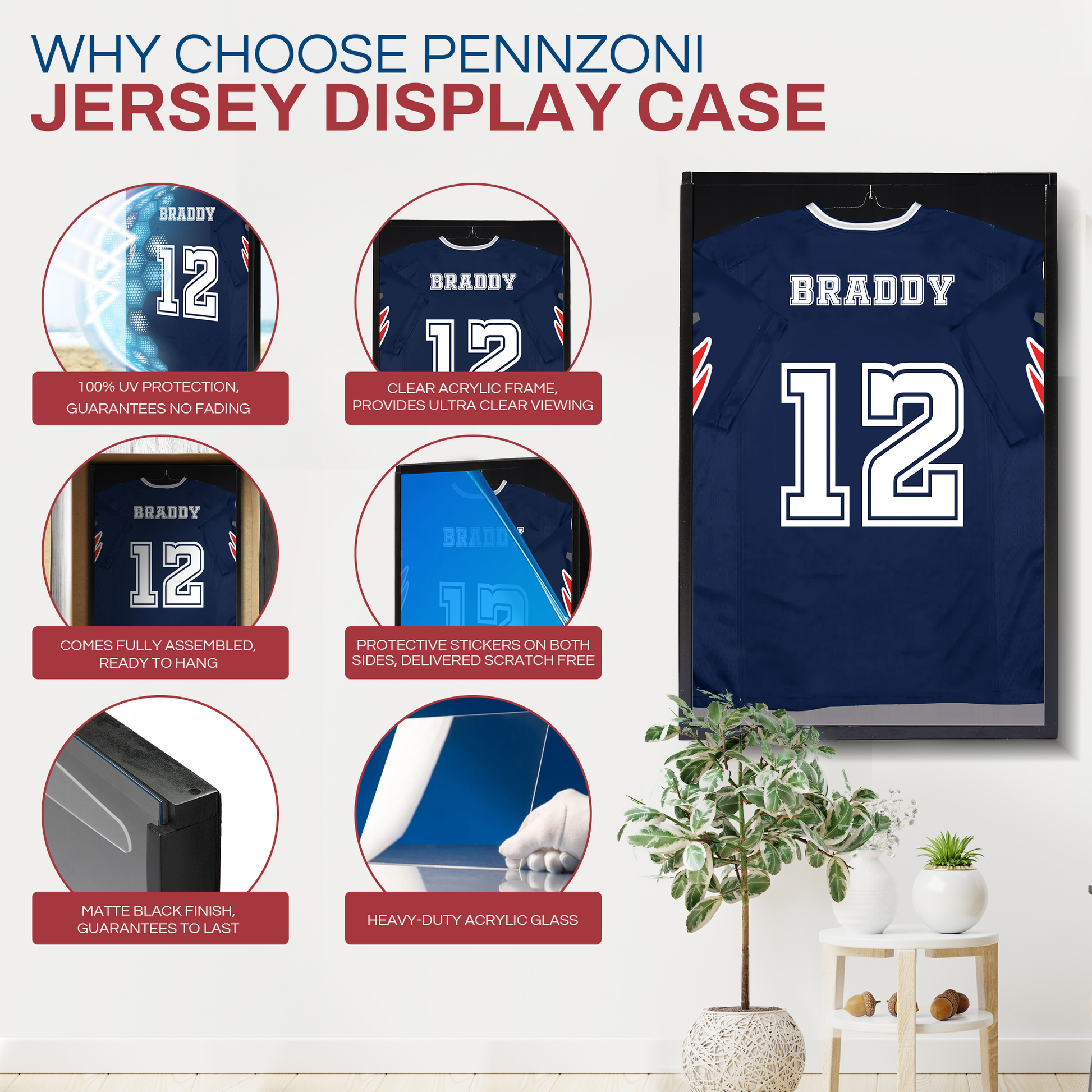 MLB Black Framed Logo Jersey Display Case