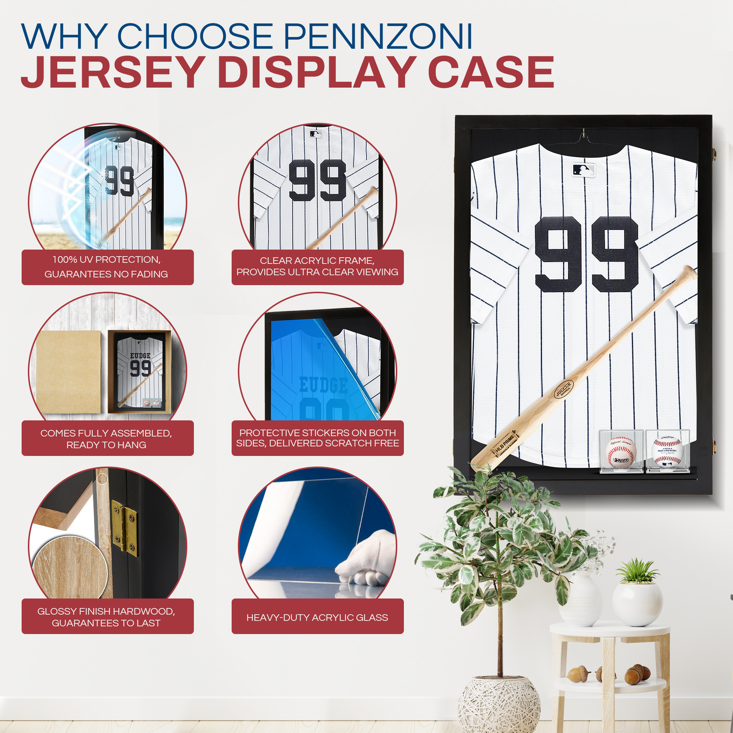 Jersey Display Case - Large Extra Deep