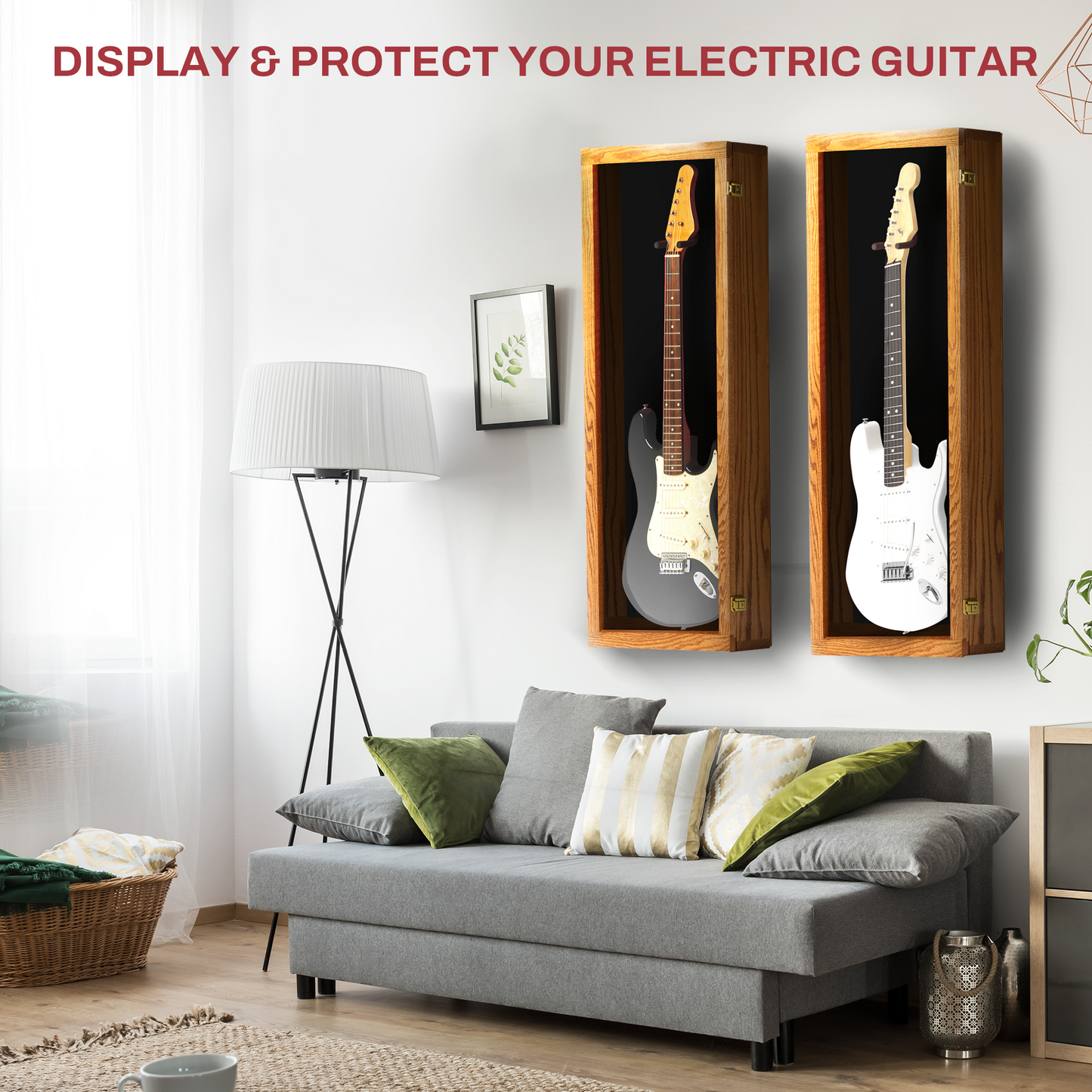Electric Guitar Display Case - Premium Oak