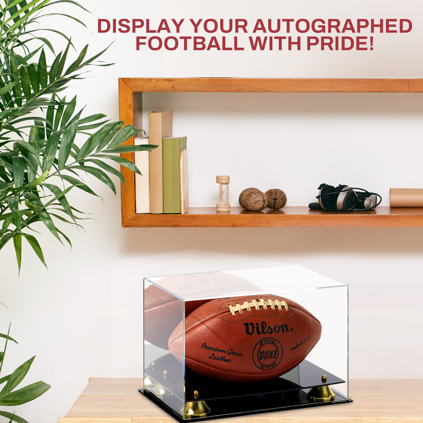 Clear Acrylic Football Display Case