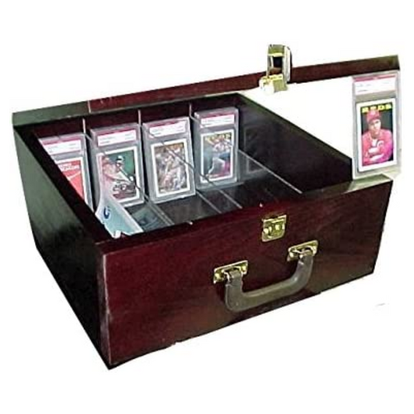 Pennzoni Baseball Storage Card Case, Graded & Ungraded Cards Solid Hardwood Box, Walnut Pennzoni Baseball Storage Card Case, Graded & Ungraded Cards Solid Hardwood Box, Walnut